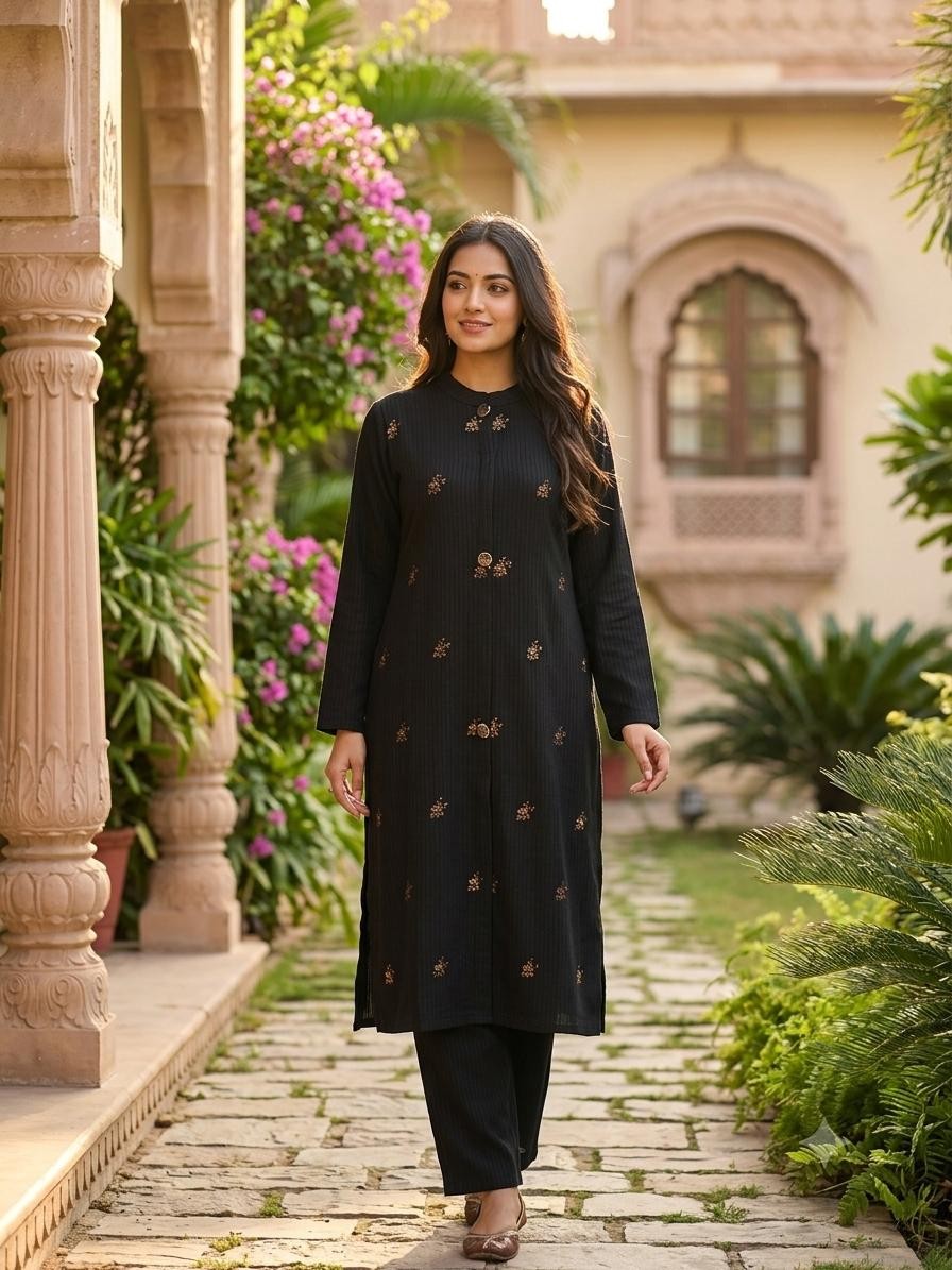 BLACK KURTA SET